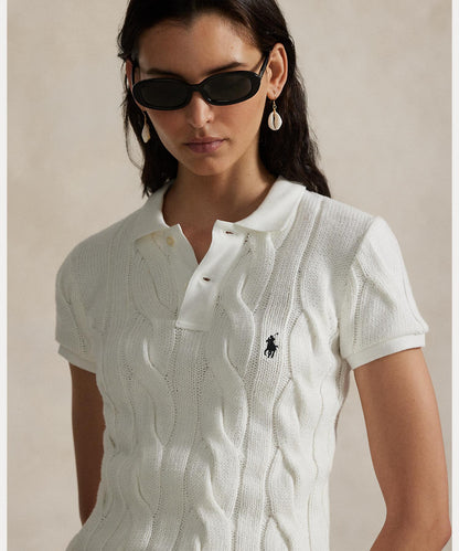 Polo Ralph Lauren POLO RALPH LAUREN cable knit cotton polo shirt